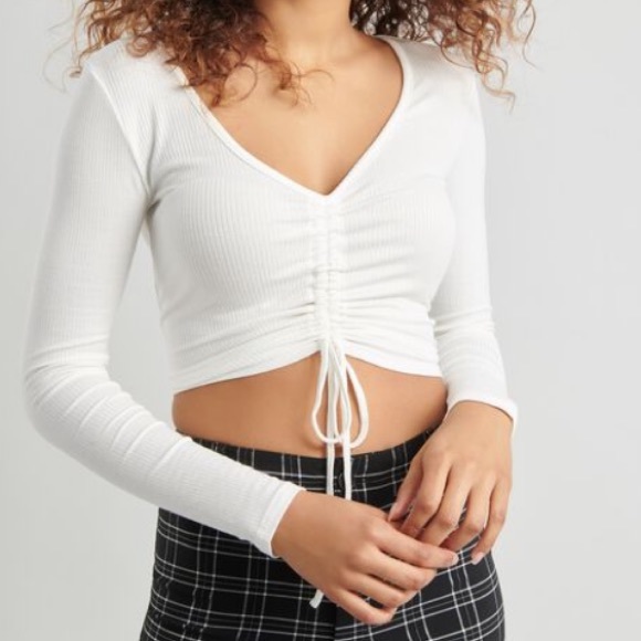 Garage Dusty Pink/Nude Ruched Front Crop Top - Picture 6 of 6